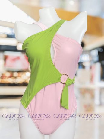 Bộ liền phối xanh cốm dây chéo